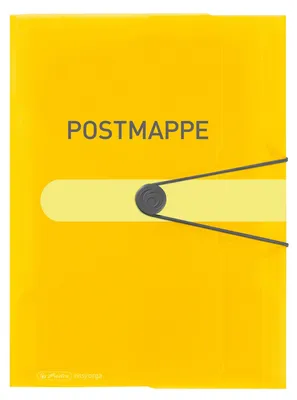 Produktbild von herlitz PP-Gummizugmappe Postmappe A4, transparent gelb, mit 3 Einschlagklappen