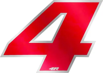 Immagine prodotto di Adesivo numero di gara per moto "4" rosso 100 x 130 mm