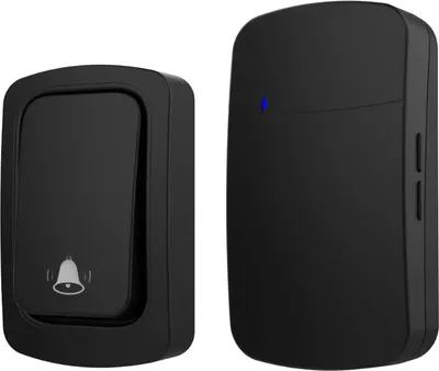 Produktbild von ZELURXX Kabellose Funkklingel ohne Batterie Selbststrom 180 m Reichweite 38 Melodien Wasserdicht, Schwarz, Ein Sender, ein Empfänger