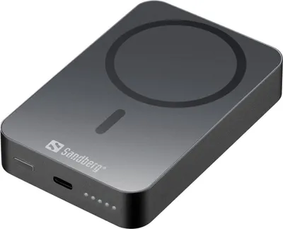 Produktbild von SANDBERG 1000 ALU - Induktive Power Bank - Li - 10000 mAh - 38.5 Wh - 20 Watt - 3 A (24 pin USB-C)