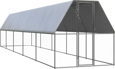 Produktbild von “2026 Moderne“Outdoor-Hühnerkäfig 2x10x2 m Verzinkter Stahl - Kleintier-Ställe Designermöbel 4626454