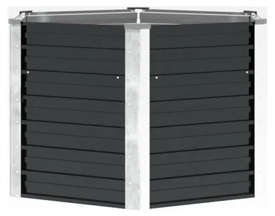Produktbild von Hochbeet Pflanzkübel Blumenkasten Garten Pflanzkasten Terrassen Gemüsebeet Anthrazit 129x129x77cm Verzinkter Stahl