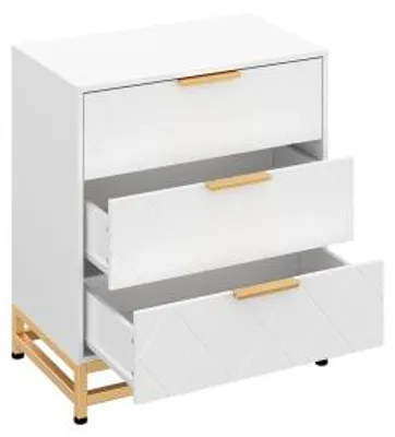 Produktbild von Kommode Schubladenschrank Sideboard Mehrzweckschrank mit Schubladen in Weiß aus Holzwerkstoff (MDF/Spanplatte)