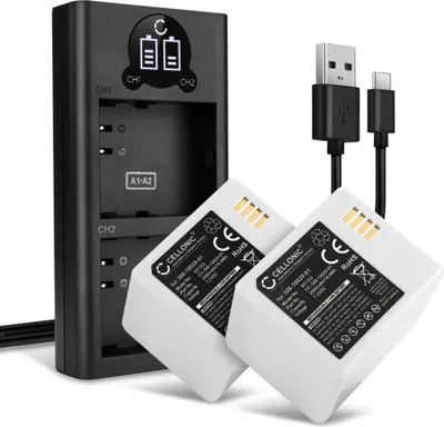 Produktbild von CELLONIC 2x Akku für Haustechnik Kompatibel mit Arlo Pro 1, Pro 2, A-1 - (2000mAh, 7.4V) + Dual Ladegerät