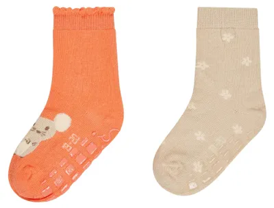 Productafbeelding van Sterntaler ABS sokken, dubbelpack met motief van muis en bloemen - kindersokken met antislip