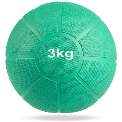 Produktbild von Matchu Sports Medizinball 3 kg aus Gummi Ø 21 cm - Gymnastikball - Medicine Ball - Fitnessball - Gewichtsball - Trainingsball