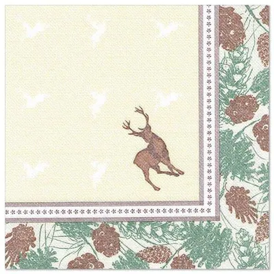 Produktbild von Servietten "ROYAL Collection" 1/4-Falz 40 cm x 40 cm "Majestic Deer"