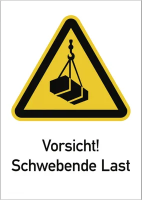 Produktbild von Dreifke® Vorsicht! Schwebende Last ISO 7010, Kombischild, Alu, 262x371 mm
