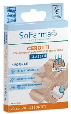 Immagine prodotto di Cerotto Classico Assortiti 20 Pezzi Sofarmapiu'