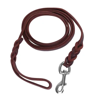 Obrázok produktu pre Hundeleine Sicherheitsseil, Rindsleder und Ledergürtel für Spaziergänge, Laufen, Training (1,6 m)