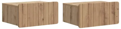 Produktbild von "2026 Moderne"Wandmontierter Nachttisch 2er-set elegantes Design - Nachtschrank - für Schlafzimmer - Artisan-Eiche 49x34,5x24cm - Nachttische & -schränke BestMöbel 398148