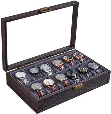 Immagine prodotto di Portaorologi in legno a 12 scomparti, colore espresso