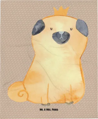 Produktbild von Mr. & Mrs. Panda Erstlingsdecke Mops Krone - Hundeglück - Geschenk, Fleecedecke, Babydecke, Hund, Sprüche, Kinderdecke, Kinderwagendecke, Schlummerdecke, Königlich, König