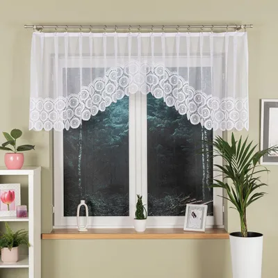 Produktbild von MALWINA - Fertiggardine aus Jacquard mit Schnitt unten - 310x80 cm - weiß