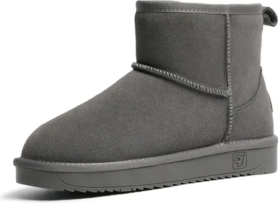 Produktbild von ASKSA Damen Kurzschaft Schneestiefel Warm Gefuettert Stiefeletten Mini Rutschfeste Stiefel, Grau, Groesse: 36