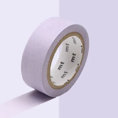 Image de Ruban décoratif unicolore pastel - Lavande - 1,5 cm x 7 m