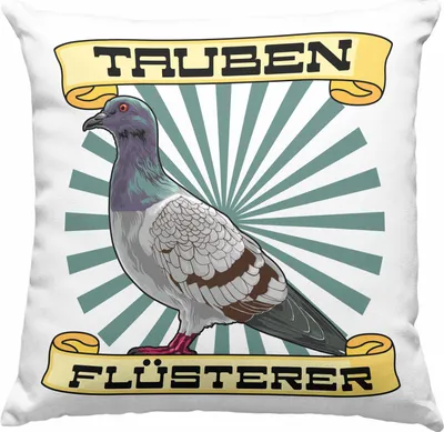 Produktbild von Trendation - Tauben Geschenkidee Taubenflüsterer Deko-Kissen mit Füllung 40x40 mit Spruch für Taubenbesitzer Geschenk Taubenzüchter (Rosa)
