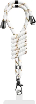 Image de Cazy Universel Cordon téléphonique pour Coque, Nylon de haute qualité, Etui exclusif - Blanc / Or