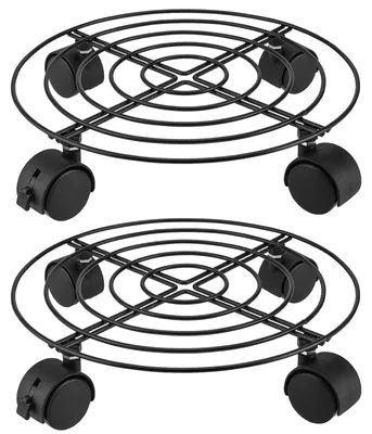 Produktbild von Pflanzenroller Metall, 27 cm Durchmesser, 2 Stück, 50 kg Tragkraft, für Innen und Außen