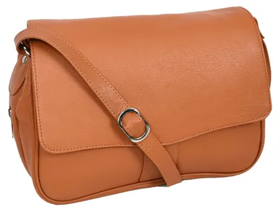 Zdjęcie produktu dla Skórzana torba na ramię - Klasyczny design, pojemna - Kolor koniakowy