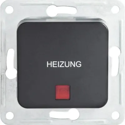 Produktbild von ROTH LANGE Heizungsschalter mit Wippe + Aufschrift Heizung Basic schwarzgrau