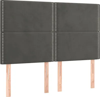 Produktbild von vidaXL Kopfteil Dunkelgrau 144 x 5 x 118/128 cm Samt