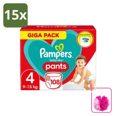 Productafbeelding van 15 x Pampers Baby-Dry Broekjes, maat 4, 9-15 kg - Voordeelpakket - 15 stuks