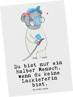 Produktbild von Mr. & Mrs. Panda Fotokarte Lackiererin Herz - Weiß - Geschenk, Ansichtskarte, Lustig, Spruch, Postkarte, Ausbildung, Ansichtskarten, Witzig, Gesellenprüfung, Postkarten