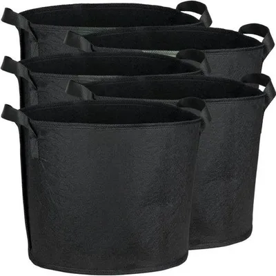 Produktbild von Famanu Pflanzsäcke 5 Liter - Set von 5 - Vliesstoff - Ø20 cm