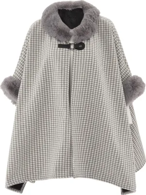 Produktbild von OSHA damen strickponcho - wollweiss grau, M