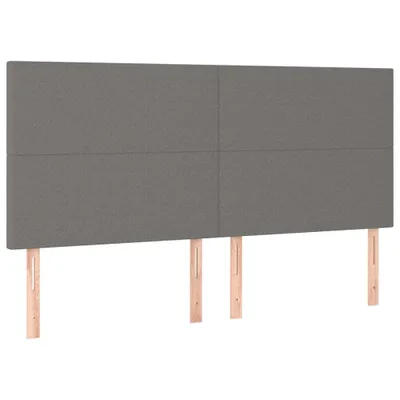 Image de vidaXL Têtes de lit 4 pcs. Gris foncé 100x5x78/88 cm Tissu