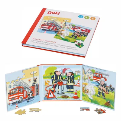 Produktbild von GOKI magnetisches Puzzlebuch Feuerwehr 2 Puzzle ab 3 Jahren