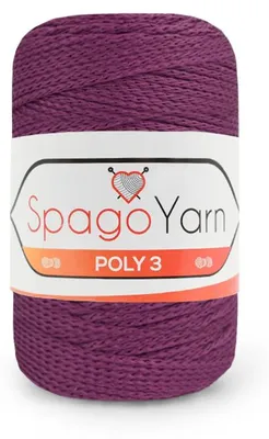 Produktbild von Spagoyarn Macrame Poly3 Kordel 1,5mm 100g Aubergine