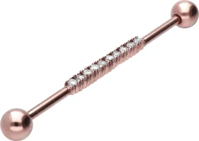 Produktbild von Zungenpiercing, Intim-Piercing Chirurgenstahl Industrial Ohrpiercing BALKEN + 10 KRISTALLE