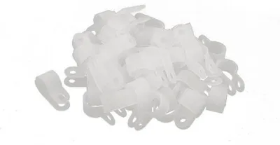 Obrázok produktu pre Sada nylonových káblových svoriek – 50 ks – 13,2 mm – biela – typ R – nylonové káblové svorky.