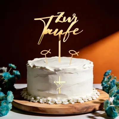 Immagine prodotto di Decorazioni in legno per torte, ideali per battesimi
