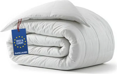 Produktbild von Bettdecke Ganzjahresdecke 155 x 220 cm - Duvet Bett Decke Steppdecke Schlafdecke Steppbettdecke Quilt Bettzeug und Bettdecken mit Füllung aus Microfaser weiß