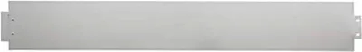 A long, thin, metallic object, likely a garden edging or border, is shown horizontally against a plain background.