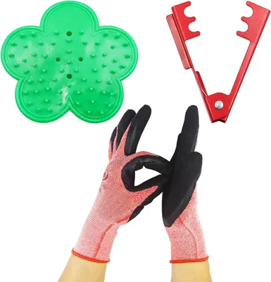 Productafbeelding van Doornverwijderaar Set - Rozen Stripper - Bloemen Schikken - Dubbele Verwijderzones - 3 x 14 x 10 cm - Rood