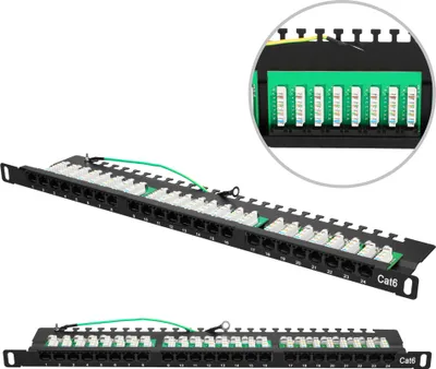 Produktbild von Extralink CAT6 UTP 0.5U Patchpanel 24 porty