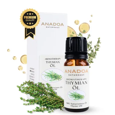 Anadoa Naturhaus Thymianöl 100% naturrein 10ml – Ätherisches Thymian Öl (Thymus Vulgaris) für Diffus