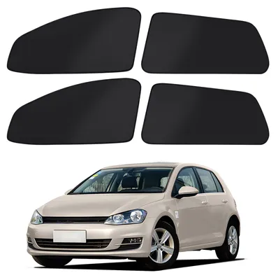 Image de Rideaux pare-soleil pour voiture, compatibles avec la Golf 7 (2013-2021), rideaux occultants magnétiques pour les vitres latérales, protection visuelle à 100 %, lot de 4