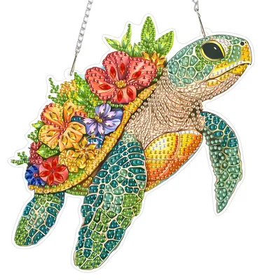 Diamond Painting Hanger, Schildpad, Acryl, 21x21 cm, DIY-Set