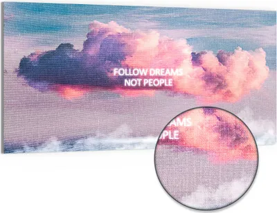 Produktbild von DEQORI Hybrid Leinwand Bild 100x50 cm 'Traumwegweiser' Wandbild Glas flach modern