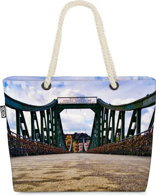 Produktbild von VOID Frankfurt Eisener Steg Strandtasche Shopper 58x38x16cm 23L XXL Einkaufstasche Tasche Reisetasche Beach Bag
