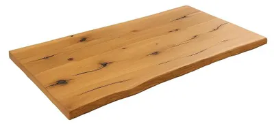 Produktbild von Timeless Living Natur Eiche 200x100x2,6 cm Tischplatte mit Waldkante, Massivholzplatte aus geölter Eiche, Esszimmertischplatte, Tischplatte mit Naturkante, robuste Tischplatte