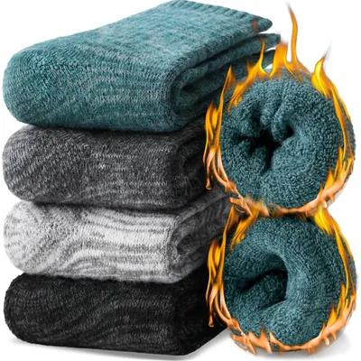 Productafbeelding van Wandelsokken - Merinowol - Thermisch - 4 paar - Dikke winter - Uni