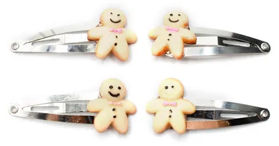 Produktbild von 4er Set Lebkuchenmann Haarspangen Miniblings Stutenkerl Weihnachten Haarspange