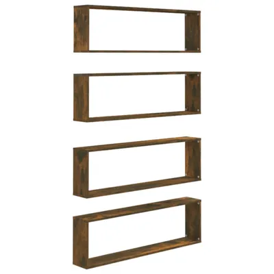 Immagine prodotto di vidaXL Mensole a muro 4 pz. Rovere fumé 100x15x30 cm Materiale a base di legno