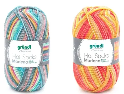 Produktbild von Doppelpack Hot Socks Madena,2x100g, 4-fädig,75 % Schurwolle 25 % Polyamid 05+06